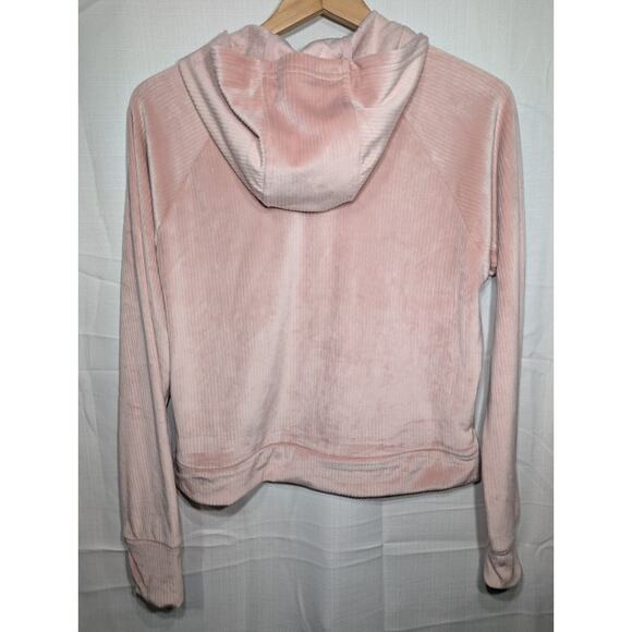 All In Motion Womens Velour Ribbed Hoodie Sz Small Cozy Blush Pink Soft - Picture 4 of 7